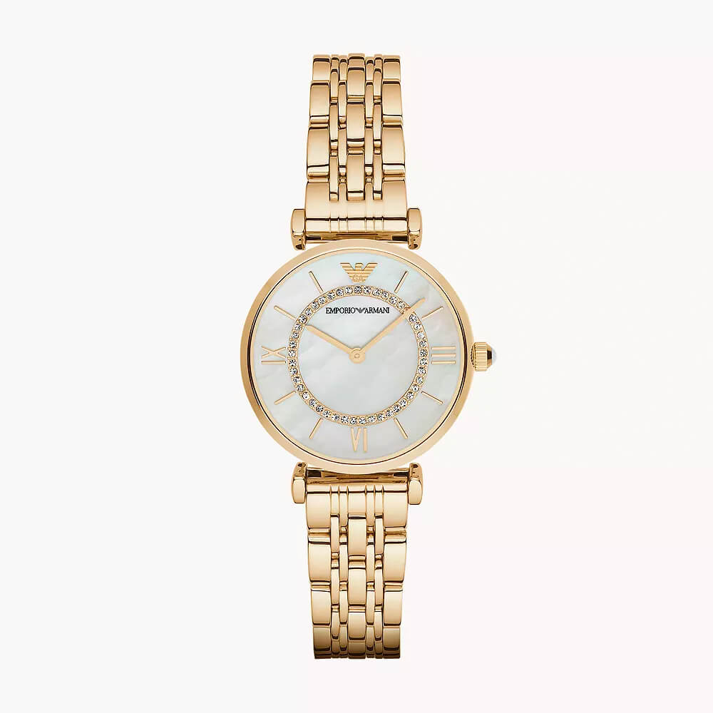 Emporio Armani Women's Two-Hand Gold-Tone Stainless Steel Watch
